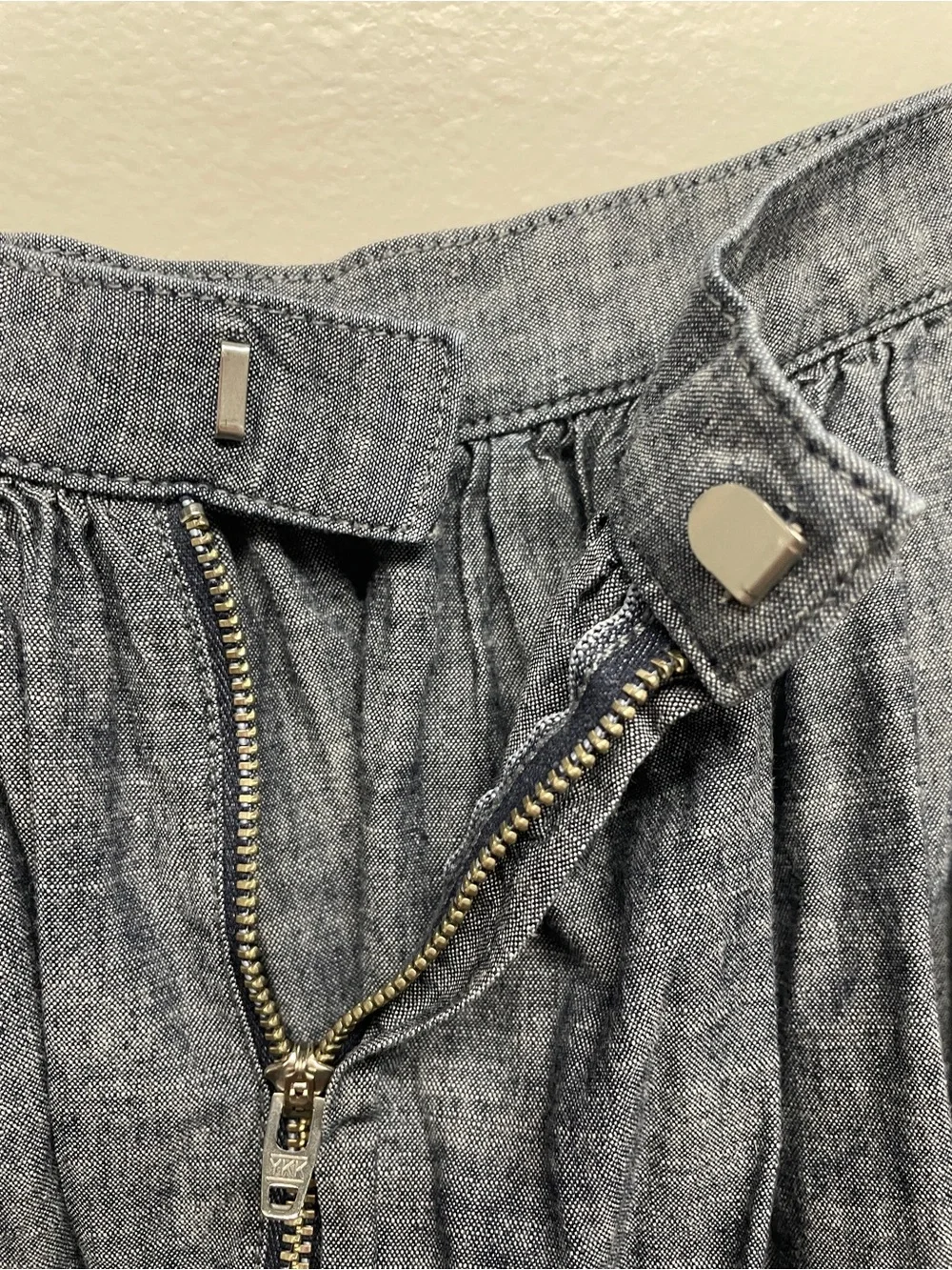 Muji Blue Chambray A-Line Skirt
